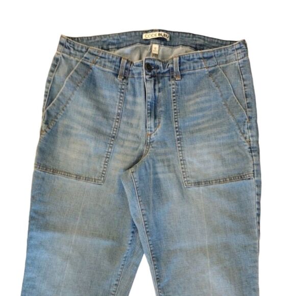 Y2K High Rise Straight Leg Capri Jeans with Pockets Size 12 - Picture 3 of 12